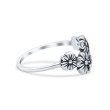 Antiqued Designer Flowers With Bee Oxidized Fashion Band Thumb Ring