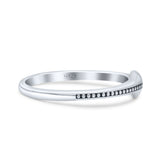 Classic Cross Designer Rounded Engraved Stackable Oxidized Statement Band Thumb Ring