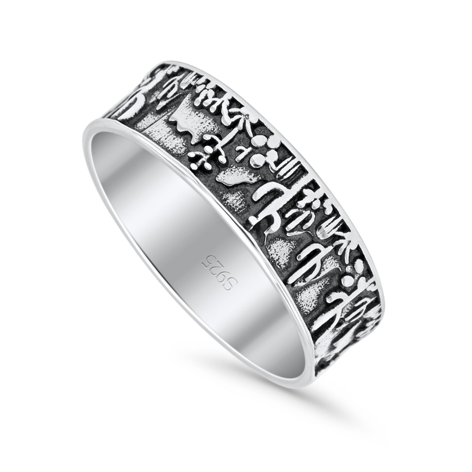 Desert Design Cactus Traditional Oxidized Band Solid 925 Sterling Silver Thumb Ring 7mm