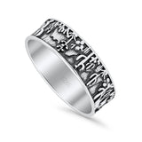 Desert Design Cactus Traditional Oxidized Band Solid 925 Sterling Silver Thumb Ring 7mm