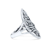 Leaves Circle Charm Tree of Life Statement Oxidized Band Thumb Ring