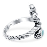 Snake Ring Band Simulated Turquoise Solid 925 Sterling Silver (18mm)