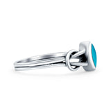 Celtic Knot Weave Petite Dainty Marquise Promise Ring Simulated Turquoise Band Oxidized Braided 925 Sterling Silver