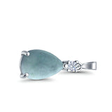 Pear Shape Larimar Charm Pendant 925 Sterling Silver (21.5mm)