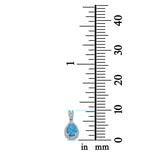 Pear Shape Lab Created Blue Opal Pendant for Necklace 925 Sterling Silver