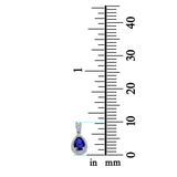 Pear Shape Simulated Blue Sapphire CZ Pendant for Necklace 925 Sterling Silver