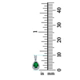 Pear Shape Simulated Green Emerald CZ Pendant for Necklace 925 Sterling Silver