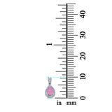 Pear Shape Lab Created Pink Opal Pendant for Necklace 925 Sterling Silver
