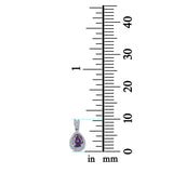 Pear Shape Simulated Rainbow CZ Pendant for Necklace 925 Sterling Silver