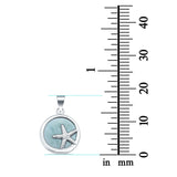 Larimar Starfish Round 925 Sterling Silver Charm Pendant