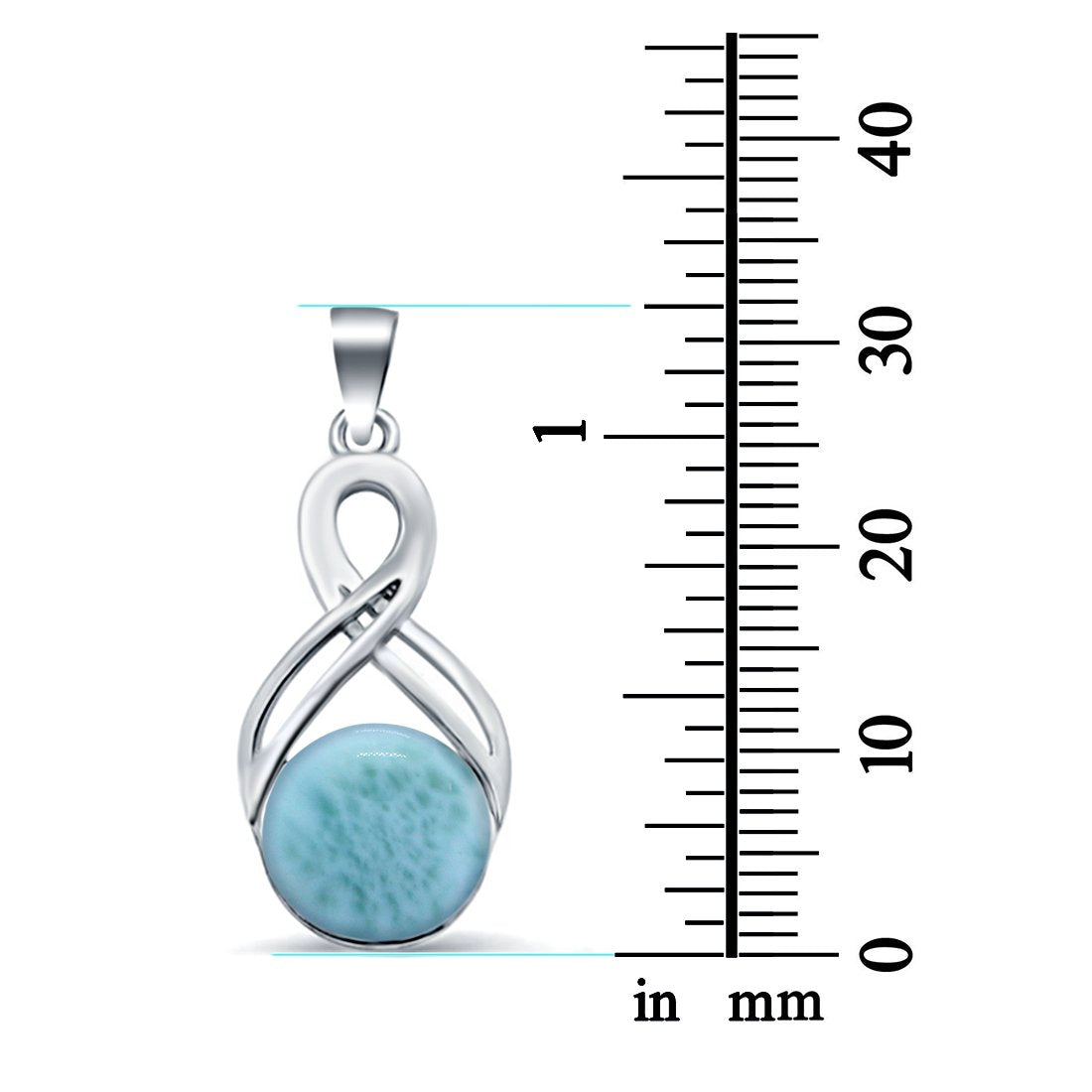 Larimar Celtic 925 Sterling Silver Charm Pendant