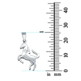 Plain Horse Pendant Charm 925 Sterling Silver (1")