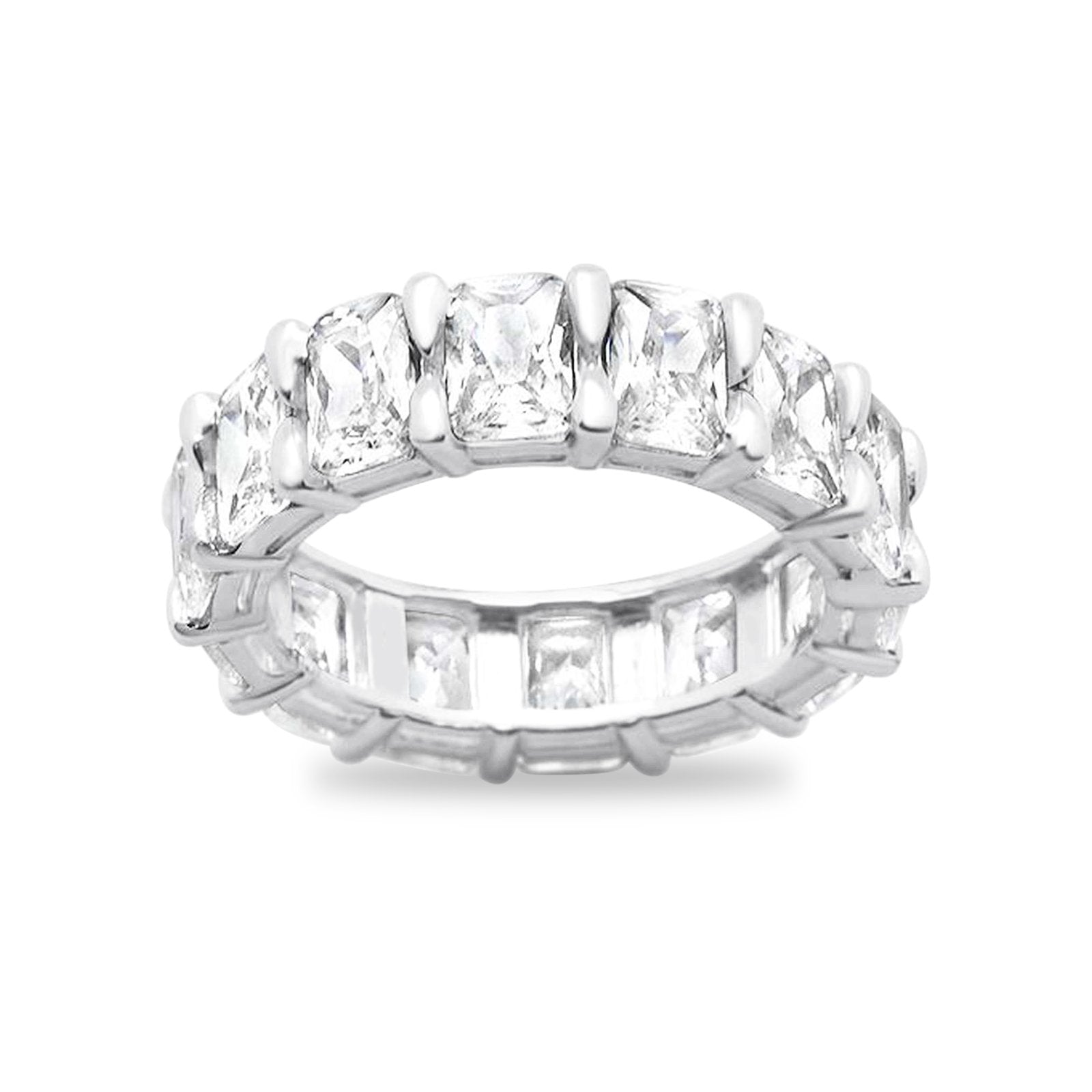 Eternity Stackable Band Simulated CZ 925 Sterling Silver Wedding Ring