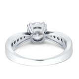 14K White Gold Vintage Style Engagement Ring Round Cubic Zirconia Wholesale