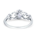 14K White Gold Solitaire Heart Promise Oval Bridal Simulated CZ Wedding Engagement Ring
