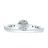 Halo Round Diamond Flower Ring 14K White Gold 0.33ct Wholesale