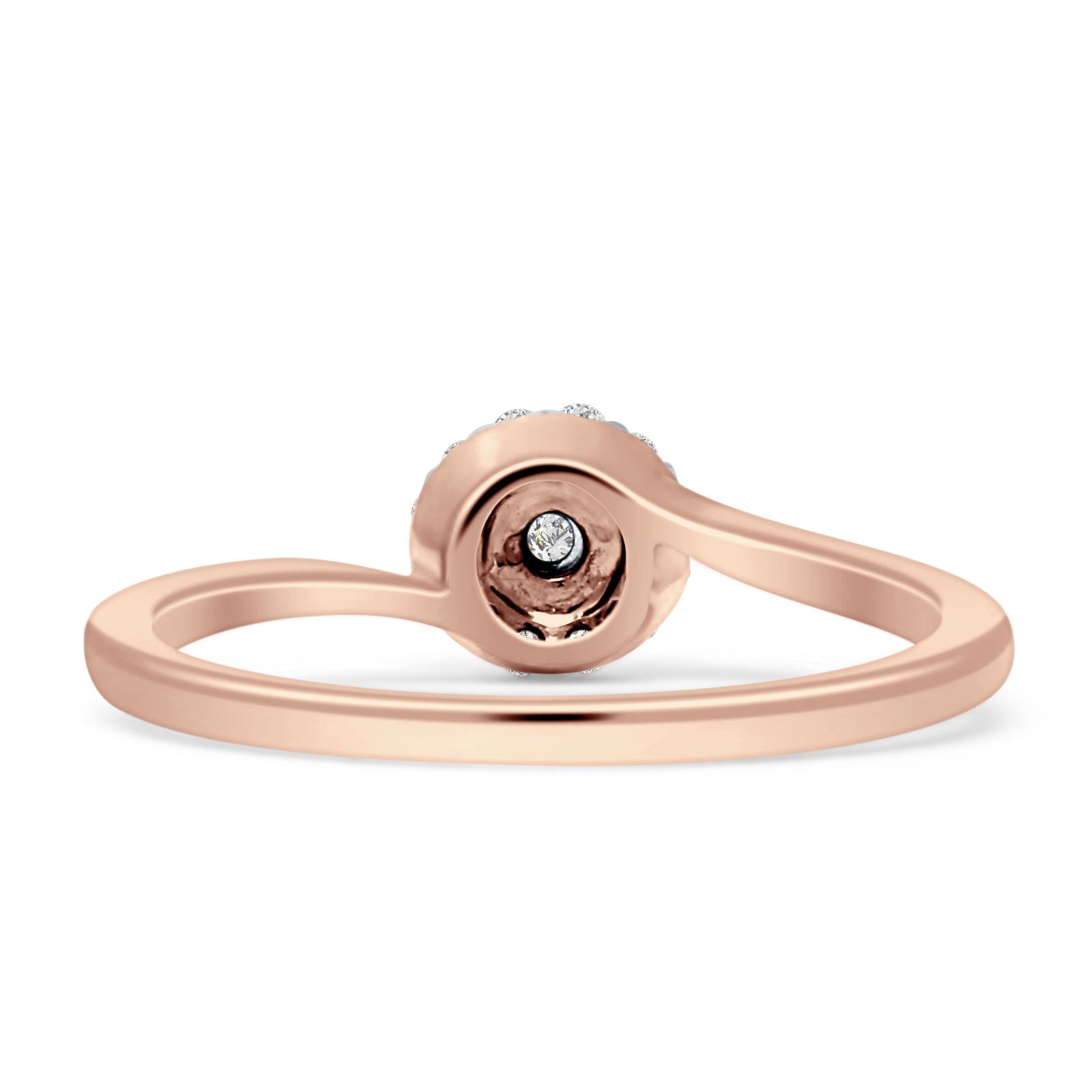 Minimalist Flower Diamond Ring 14K Rose Gold 0.12ct Wholesale