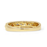 Three Row 0.38ct Diamond Half Eternity Ring 14K Yellow Gold Wholesale