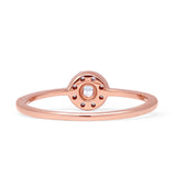 Minimalist 0.21ct Diamond Halo Engagement Ring 14K Rose Gold Wholesale