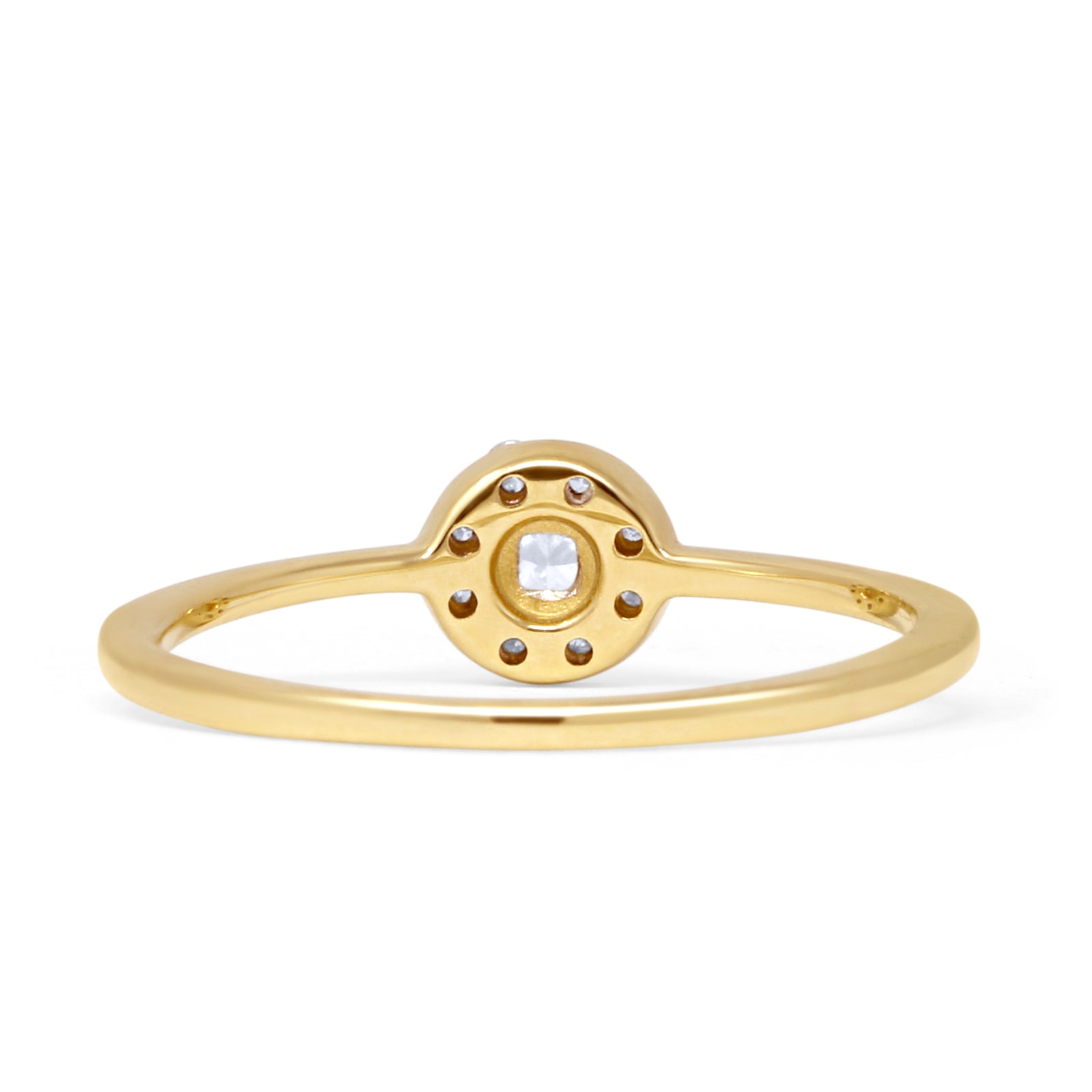Minimalist 0.21ct Diamond Halo Engagement Ring 14K Yellow Gold Wholesale