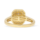 Halo Octagonal 0.51ct Natural Diamond Baguette Engagement Ring 14K Yellow Gold Wholesale