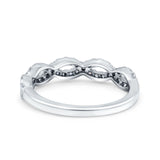 14K White Gold 0.35ct Round 4mm G SI Half Eternity Diamond Bands Engagement Wedding Ring Size 6.5