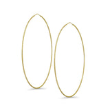 Solid 14K Yellow Gold 1mm Thickness Endless Hoop Earrings(80mm Diameter)