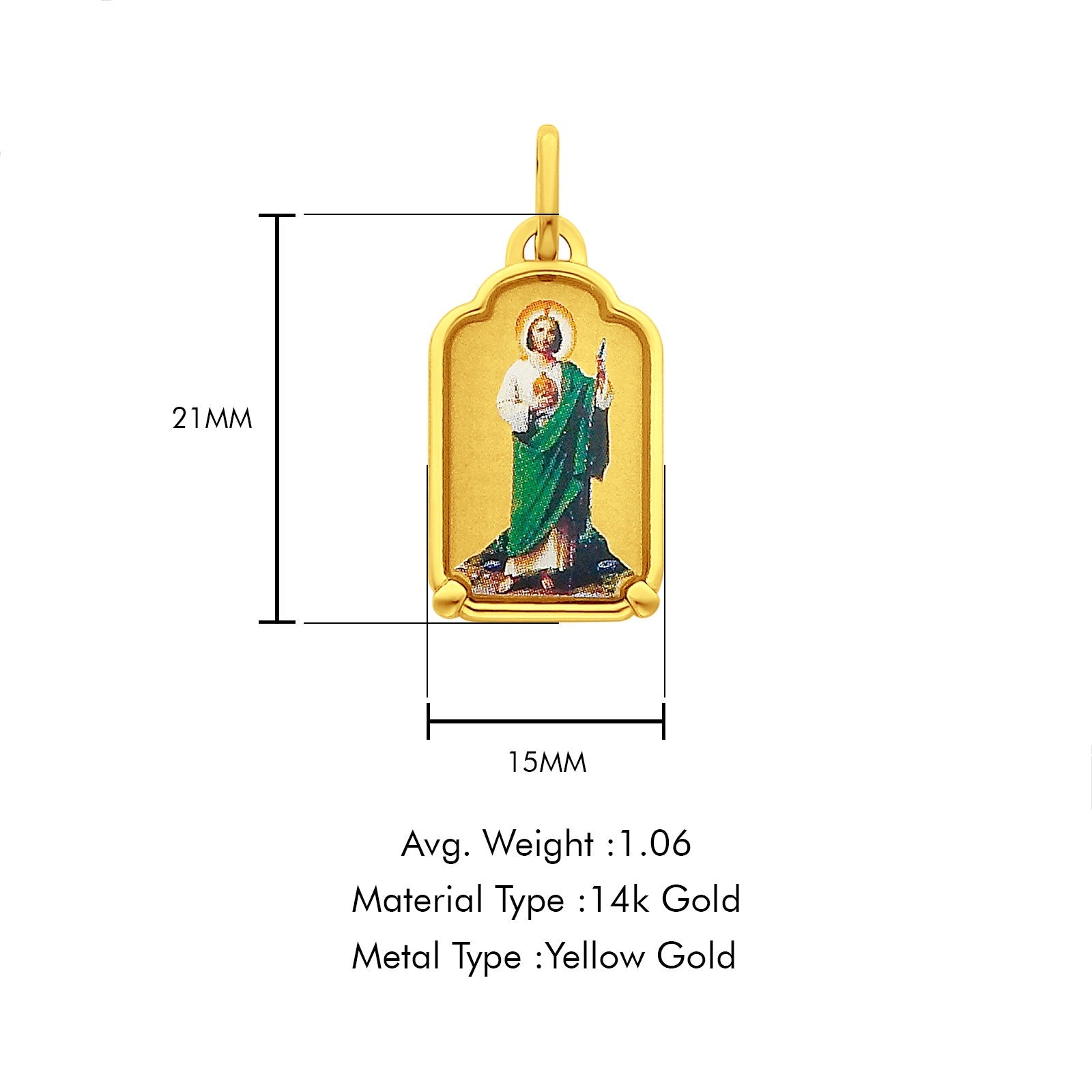 st jude gold pendant