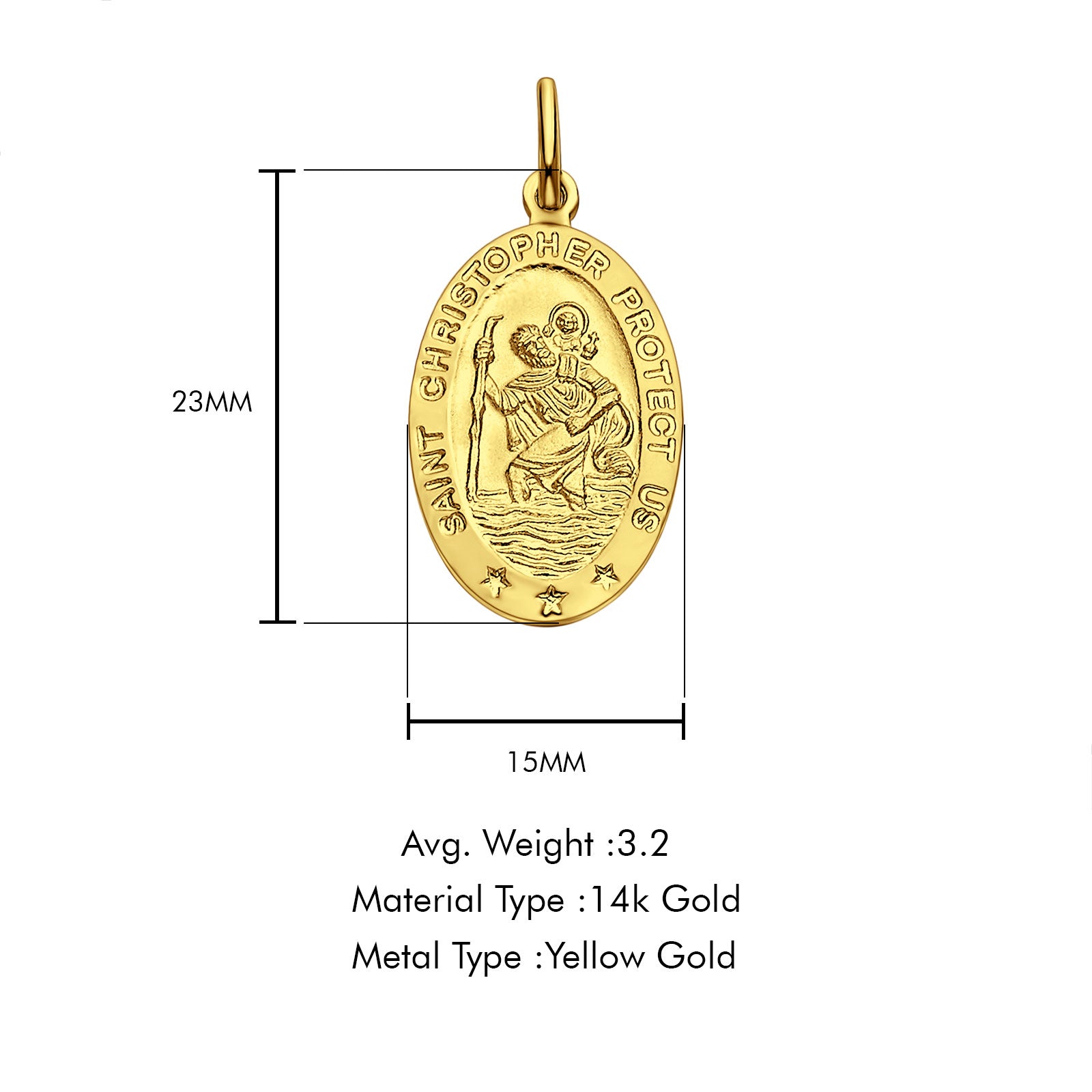 gold st christopher pendant