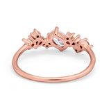 14K Rose Gold Art Deco Engagement Band Rings Oval Simulated CZ Size 7