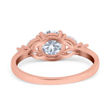 14K Rose Gold Art Deco Vintage Style Wedding Engagement Ring Round Marquise Simulated CZ Size-7