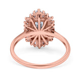 14K Rose Gold Emerald Cut Vintage Wedding Ring Simulated Cubic Zirconia Size-7