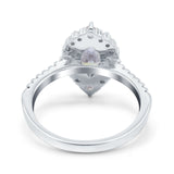 14K White Gold Halo Marquise Art Deco Bridal Wedding Engagement Ring Simulated CZ Size-7