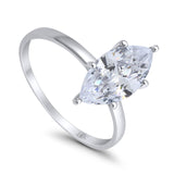 14K White Gold Solitaire Marquise Bridal Wedding Engagement Ring Simulated CZ Size-7