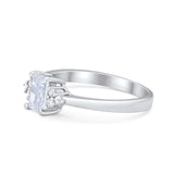 14K White Gold Radiant Cut Engagement Ring Simulated CZ Size-7