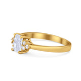 14K Yellow Gold Radiant Cut Engagement Ring Simulated CZ
