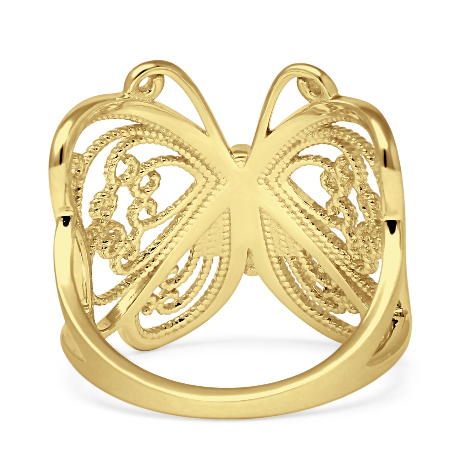 14K Gold Butterfly Ring