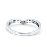 Half Eternity Ring Wedding Band Round Pave Simulated CZ 925 Sterling Silver (5mm)