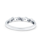 Half Eternity Ring Wedding Band Round Pave Simulated CZ 925 Sterling Silver (3mm)