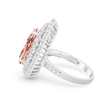Teardrop Cocktail Ring Pear Simulated Morganite CZ 925 Sterling Silver