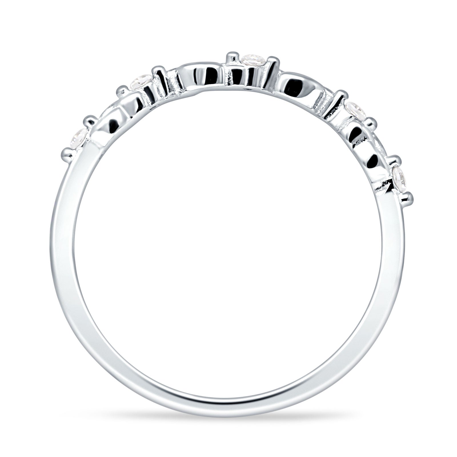 2.8mm Leaf Style floral Half Eternity Wedding Band Cubic Zirconia 925 Sterling Silver Wholesale