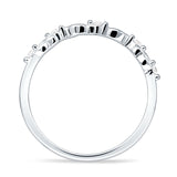 2.8mm Leaf Style floral Half Eternity Wedding Band Cubic Zirconia 925 Sterling Silver Wholesale