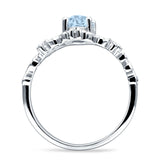 Vintage Style Engagement Ring Marquise Aquamarine CZ 925 Sterling Silver Wholesale