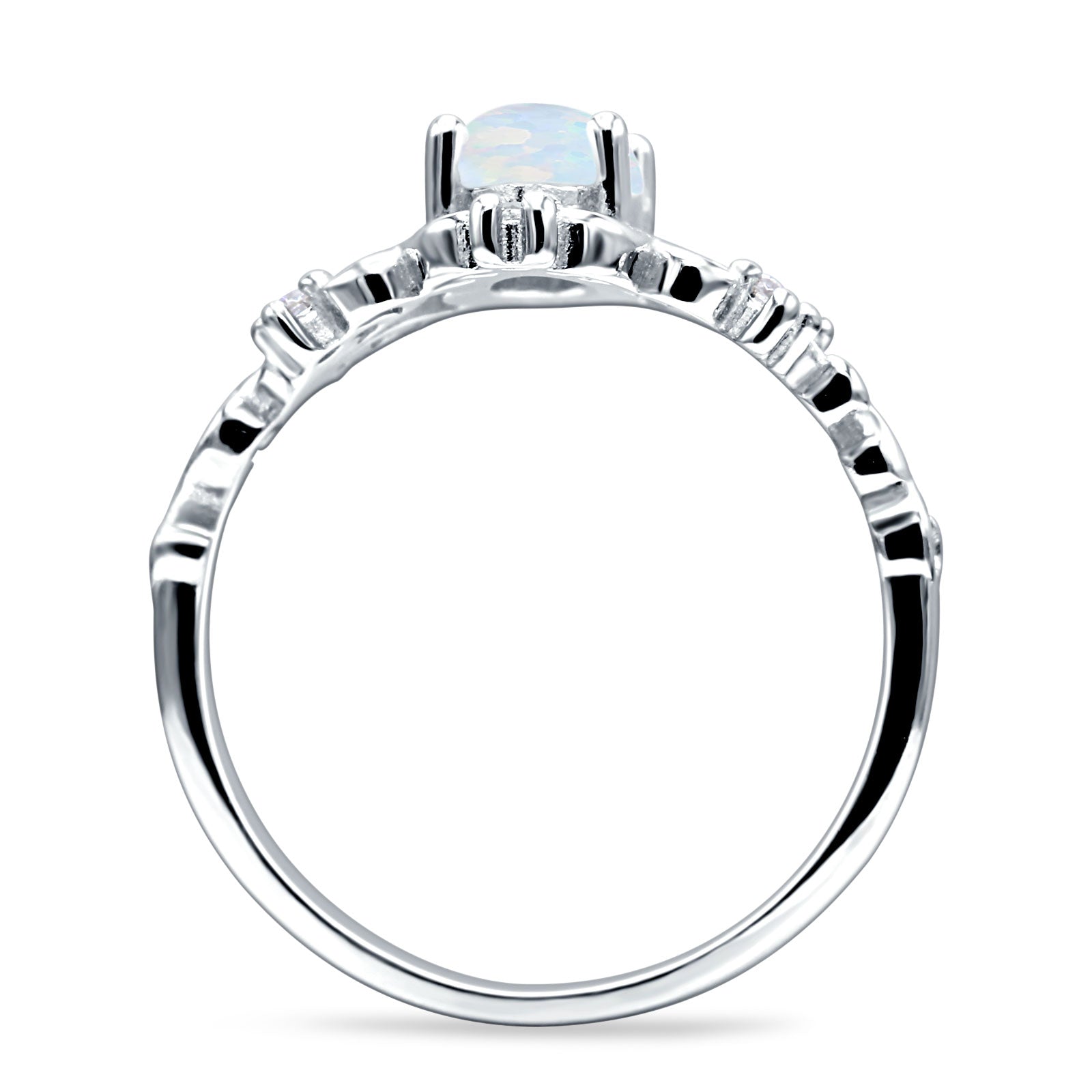 Vintage Style Engagement Ring Marquise Created White Opal 925 Sterling Silver Wholesale