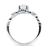 Vintage Style Engagement Ring Marquise Created White Opal 925 Sterling Silver Wholesale