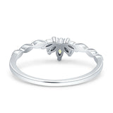 Half Eternity Wedding Ring Marquise Simulated Cubic Zirconia 925 Sterling Silver