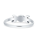 Moon Thumb Ring Statement Fashion Oxidized Simulated Black Agate Solid 925 Sterling Silver