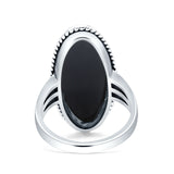 Oval New Design Statement Fashion Oxidized Simulated Black Onyx Solid 925 Sterling Silver