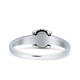 Vintage Style Oval Thumb Ring Statement Fashion Oxidized Lab Created Blue Opal 925 Sterling Silver