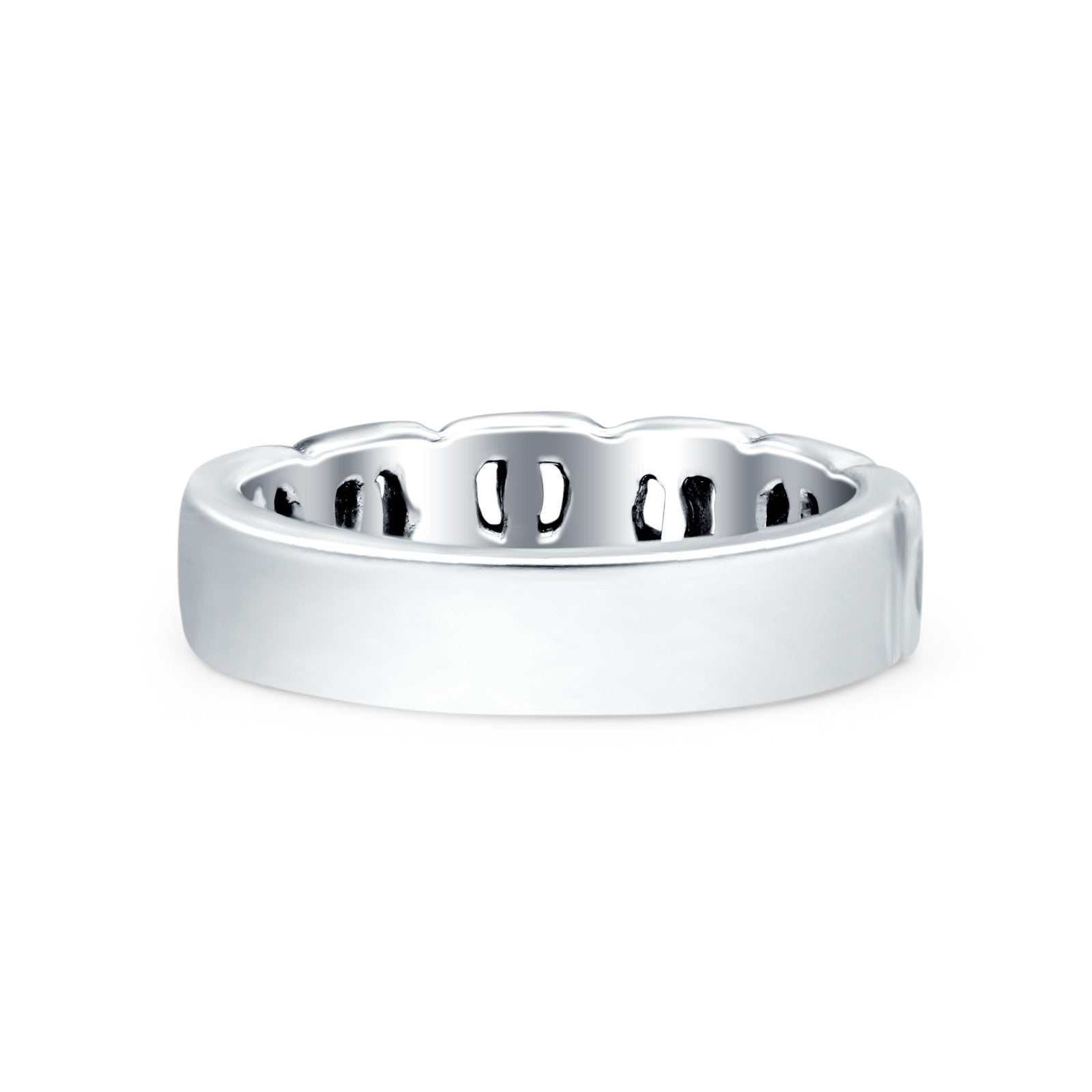 Chain Link Ring Oxidized Band Solid 925 Sterling Silver Thumb Ring (4mm)